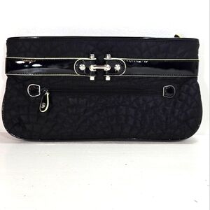 Vera Bradley Quilted Black & Patent Clutch Purse